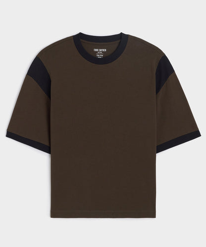Todd Snyder Collegiate Jersey Ringer Tee - Espresso Bean