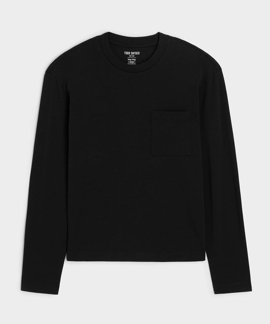 Todd Snyder Boxy Jersey Tee - Pitch Black