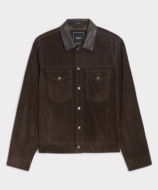 Todd Snyder Italian Suede Dylan Jacket - Espresso