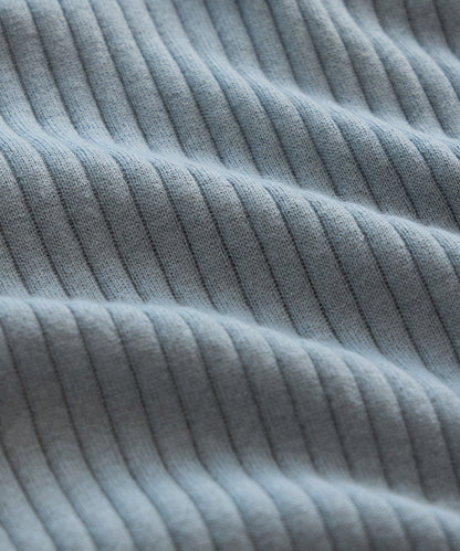 Todd Snyder Silk-Cashmere Ribbed Montauk Sweater Polo - Dusty Blue