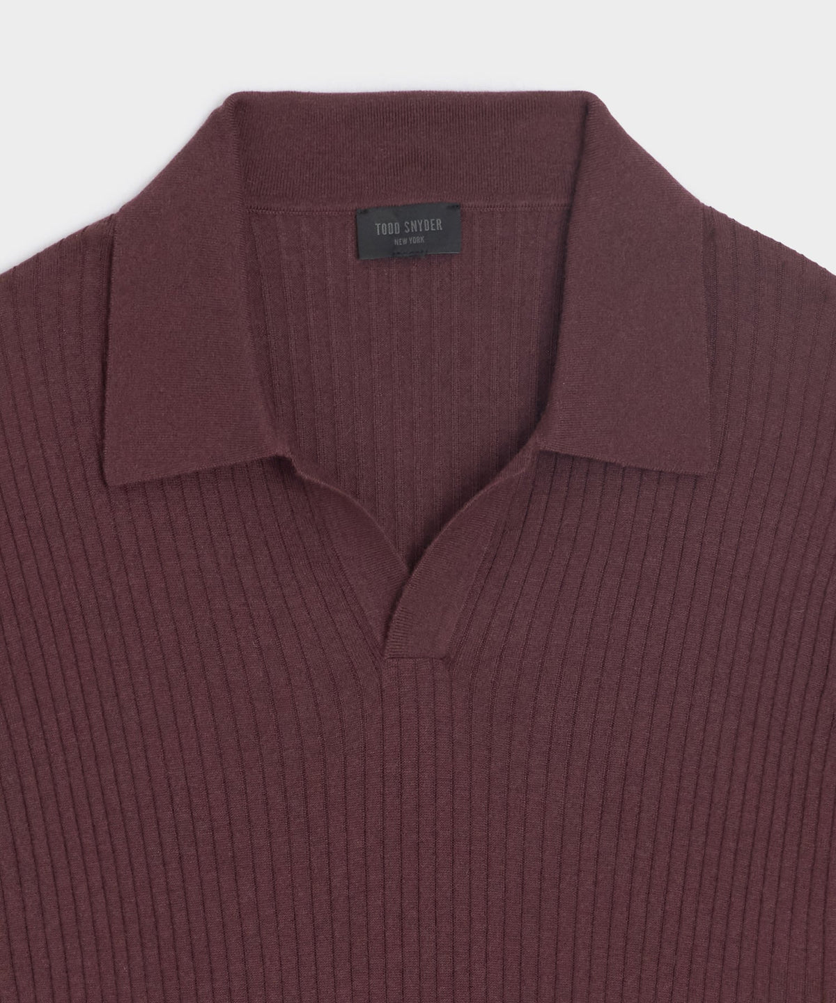 Todd Snyder Silk-Cashmere Ribbed Montauk Sweater Polo - Raisin