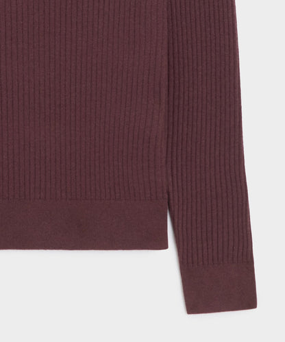 Todd Snyder Silk-Cashmere Ribbed Montauk Sweater Polo - Raisin