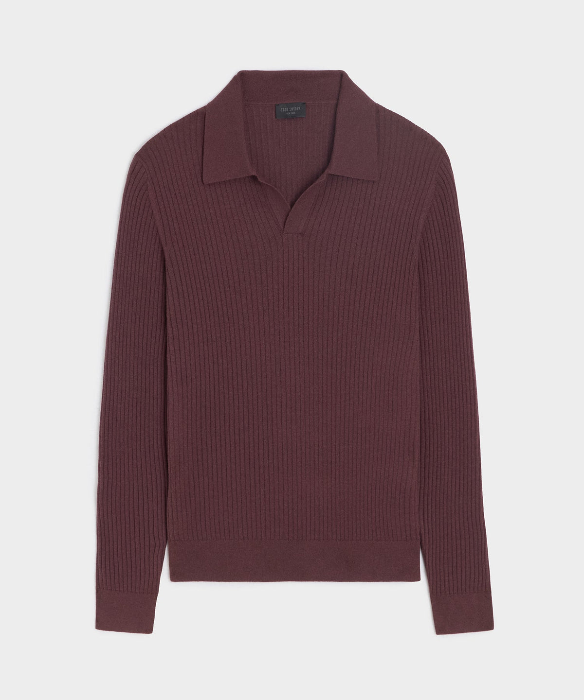 Todd Snyder Silk-Cashmere Ribbed Montauk Sweater Polo - Raisin