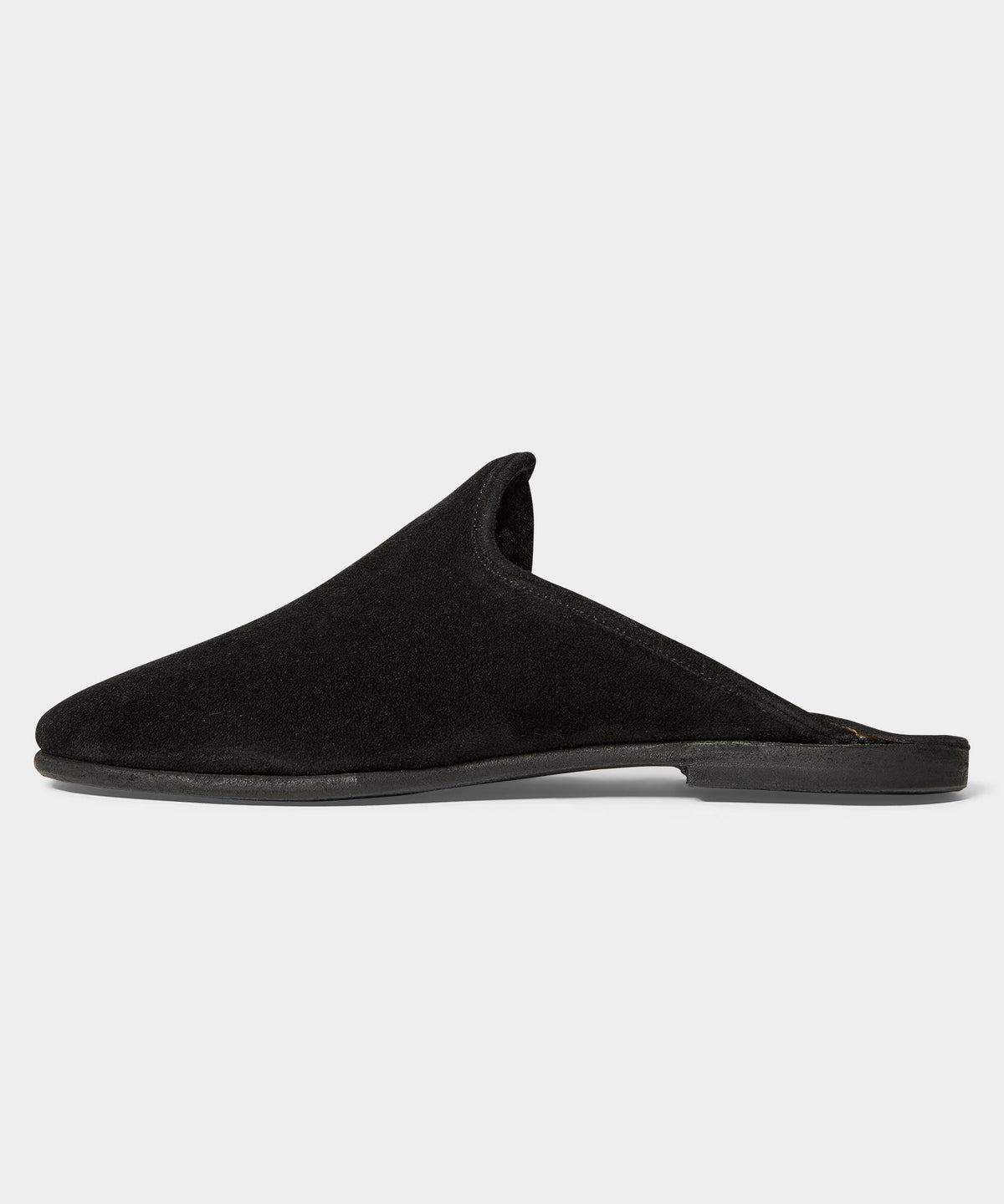 Todd Snyder Sabah Baba Suede Shearling Slide - Black