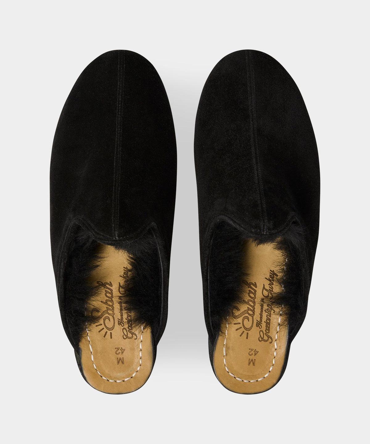 Todd Snyder Sabah Baba Suede Shearling Slide - Black