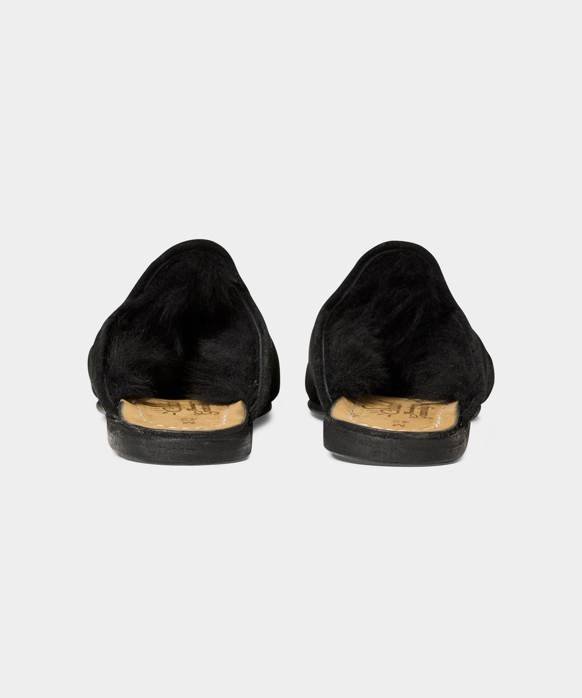 Todd Snyder Sabah Baba Suede Shearling Slide - Black