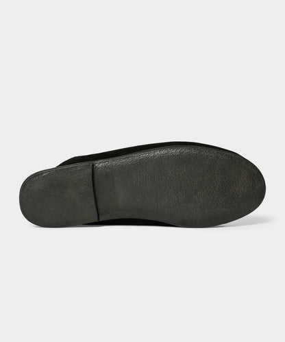 Todd Snyder Sabah Baba Suede Shearling Slide - Black