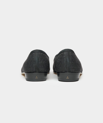 Todd Snyder Baudoin & Lange Raffia Sagan Loafer - Black