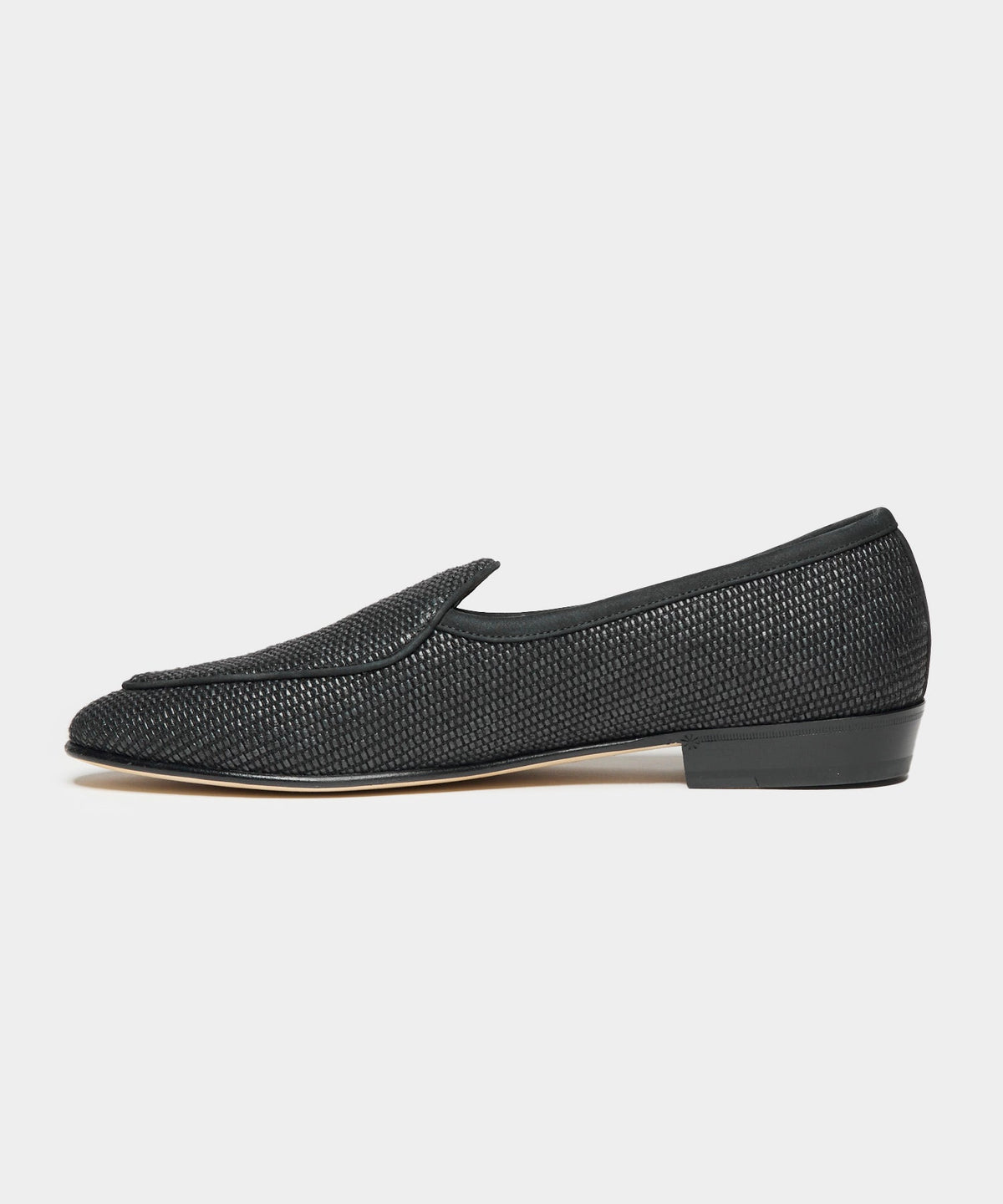 Todd Snyder Baudoin & Lange Raffia Sagan Loafer - Black