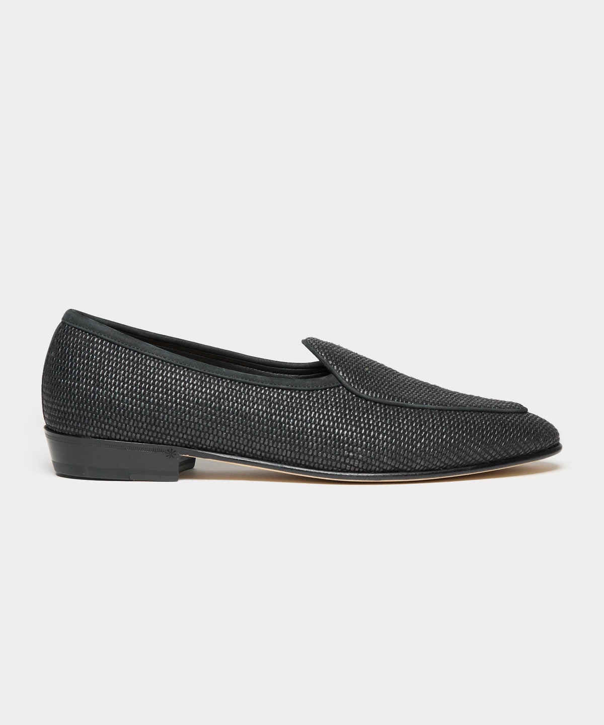 Todd Snyder Baudoin & Lange Raffia Sagan Loafer - Black