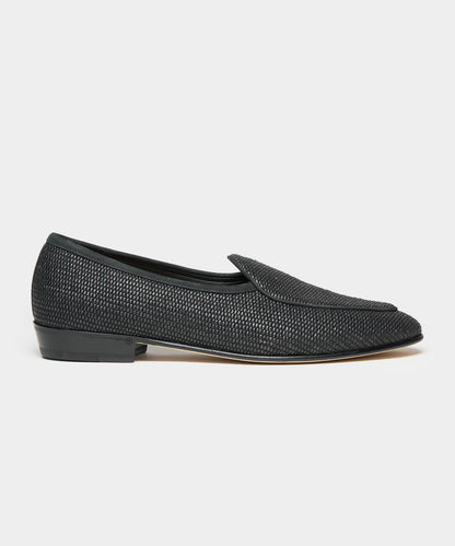 Todd Snyder Baudoin & Lange Raffia Sagan Loafer - Black