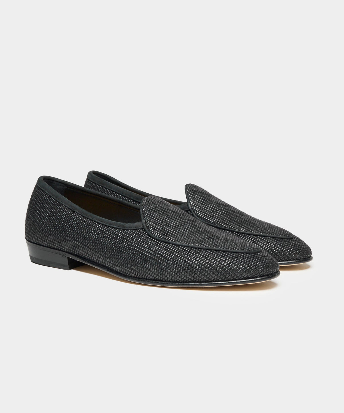 Todd Snyder Baudoin & Lange Raffia Sagan Loafer - Black