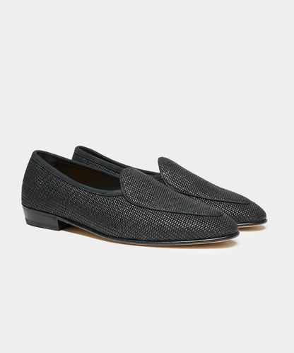Todd Snyder Baudoin & Lange Raffia Sagan Loafer - Black