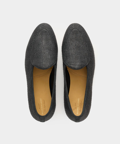 Todd Snyder Baudoin & Lange Raffia Sagan Loafer - Black