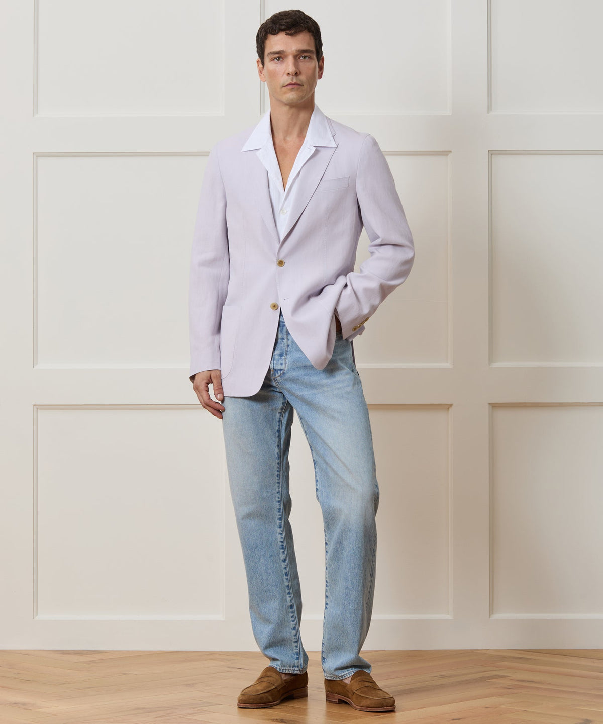 Todd Snyder Italian Sueded Linen Sport Coat - French Lilac