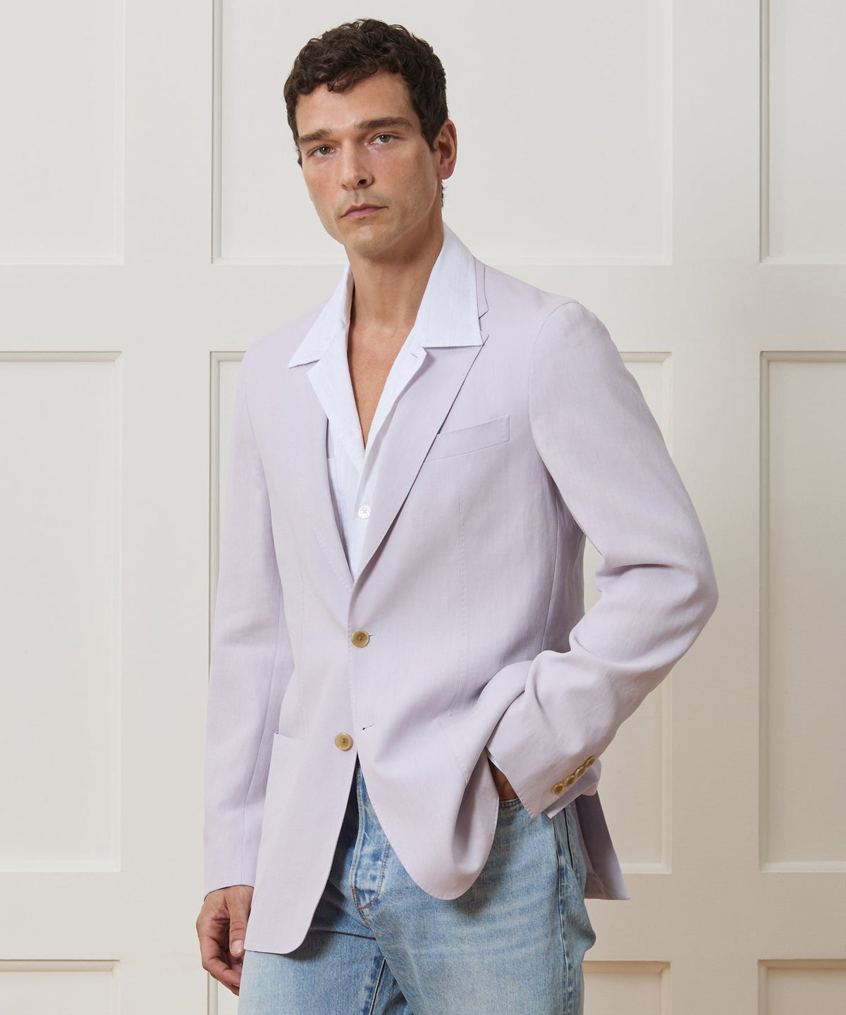 Todd Snyder Italian Sueded Linen Sport Coat - French Lilac