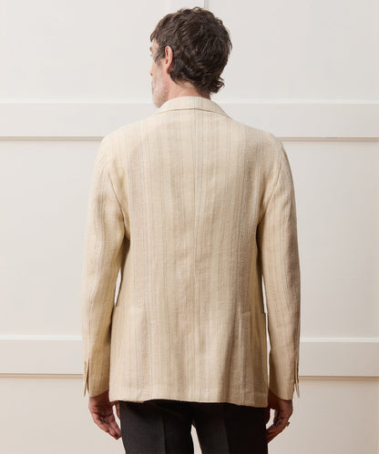Todd Snyder Italian Linen Silk Double Stripe Sport Coat - Beige