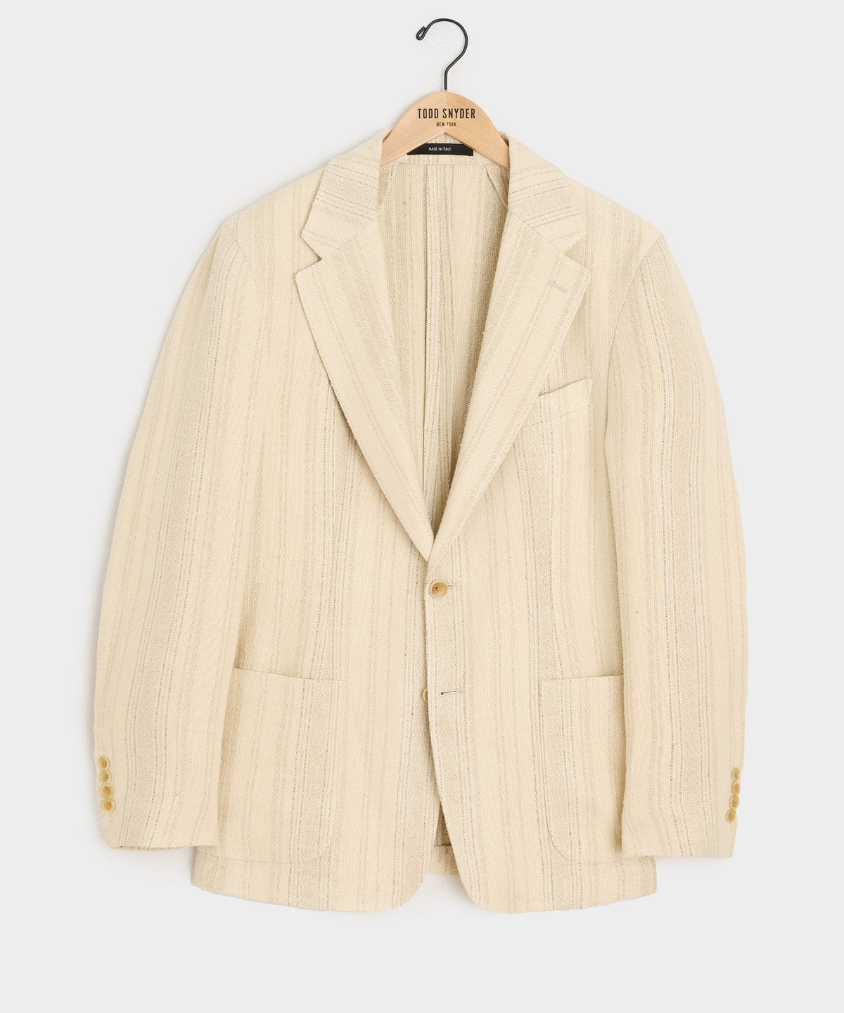 Todd Snyder Italian Linen Silk Double Stripe Sport Coat - Beige