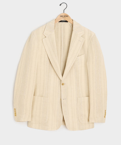 Todd Snyder Italian Linen Silk Double Stripe Sport Coat - Beige