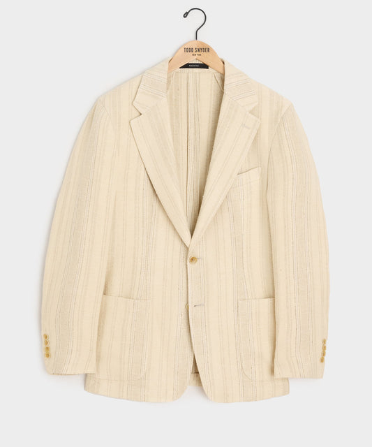 Todd Snyder Italian Linen Silk Double Stripe Sport Coat - Beige