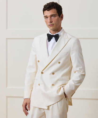 Todd Snyder Italian Wool Double-Breasted Tuxedo Jacket - Ivory