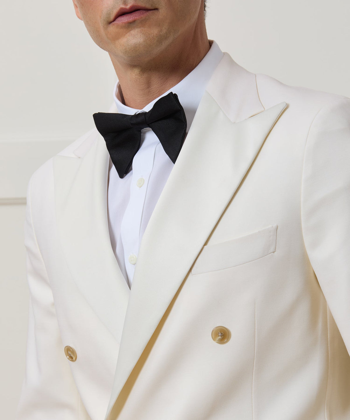 Todd Snyder Italian Wool Double-Breasted Tuxedo Jacket - Ivory