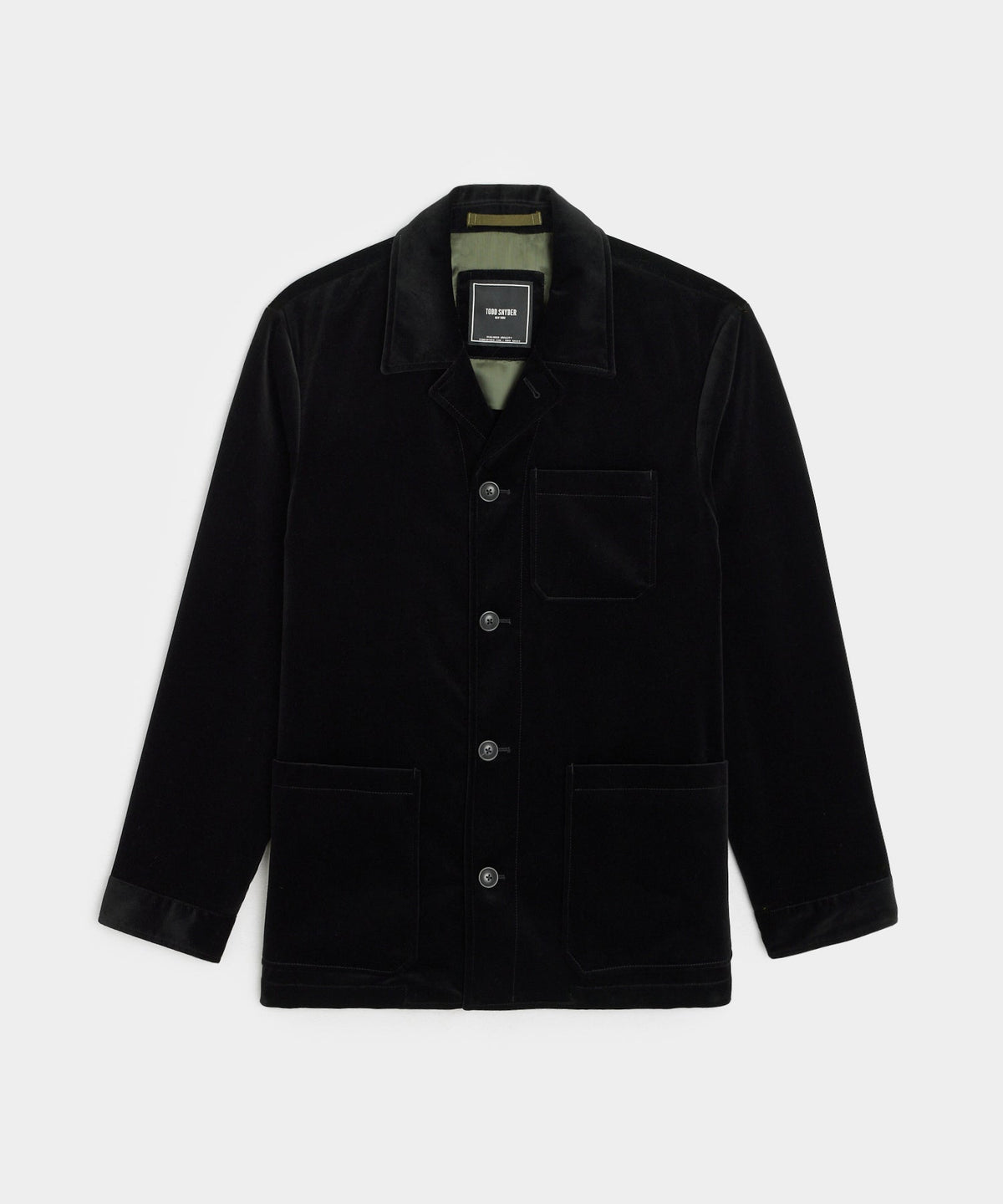 Todd Snyder Italian Velvet Tailored Chore Coat - Black