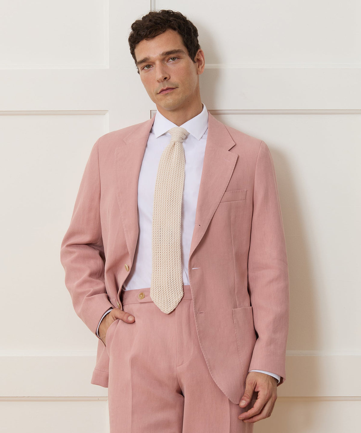 Todd Snyder Italian Sueded Linen Madison Jacket - Dusty Rose