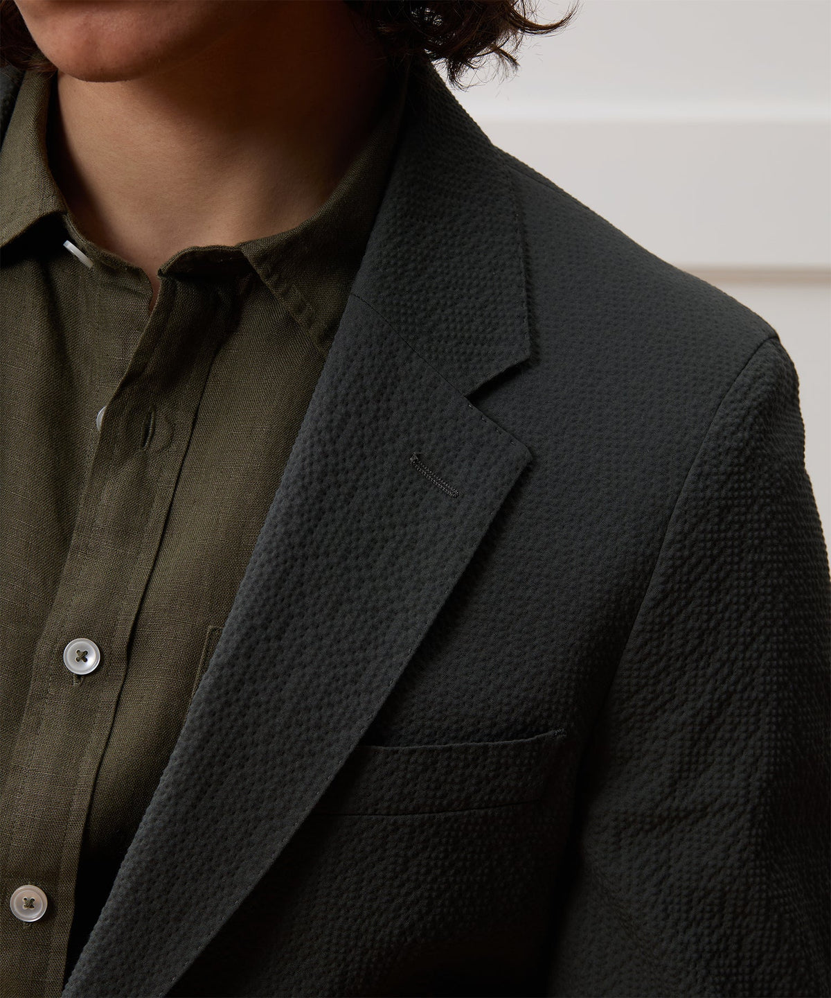 Todd Snyder Italian Seersucker Sutton Jacket - Olive