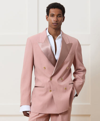Todd Snyder Relaxed Italian Sueded Linen Double-Breasted Tuxedo Jacket - Dusty Rose