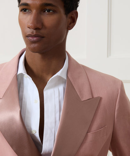 Todd Snyder Relaxed Italian Sueded Linen Double-Breasted Tuxedo Jacket - Dusty Rose