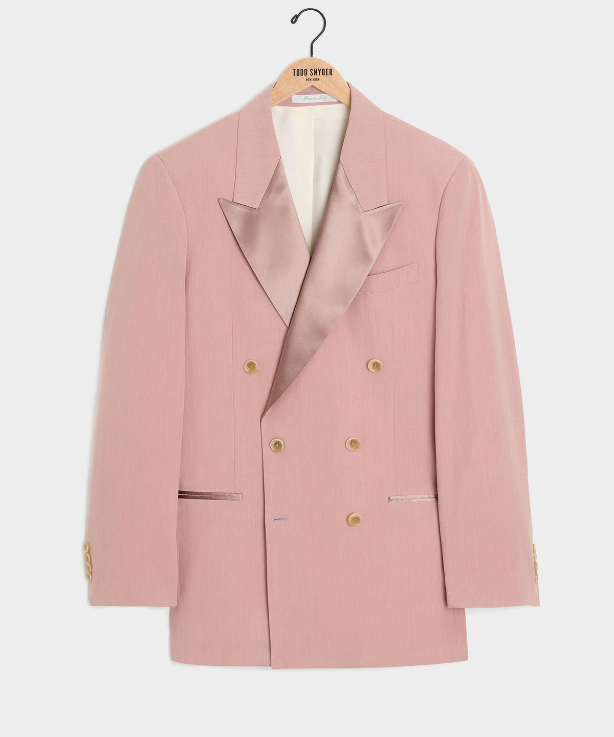 Todd Snyder Relaxed Italian Sueded Linen Double-Breasted Tuxedo Jacket - Dusty Rose