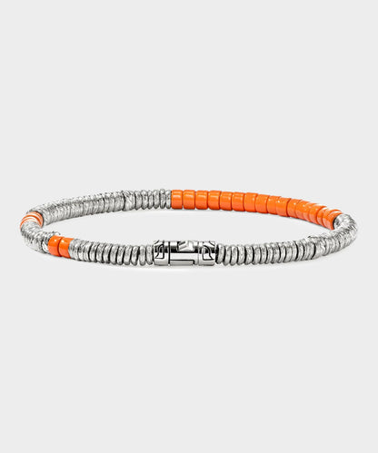 Todd Snyder John Hardy Sterling Silver Enamel Heishi Bracelet - Silver