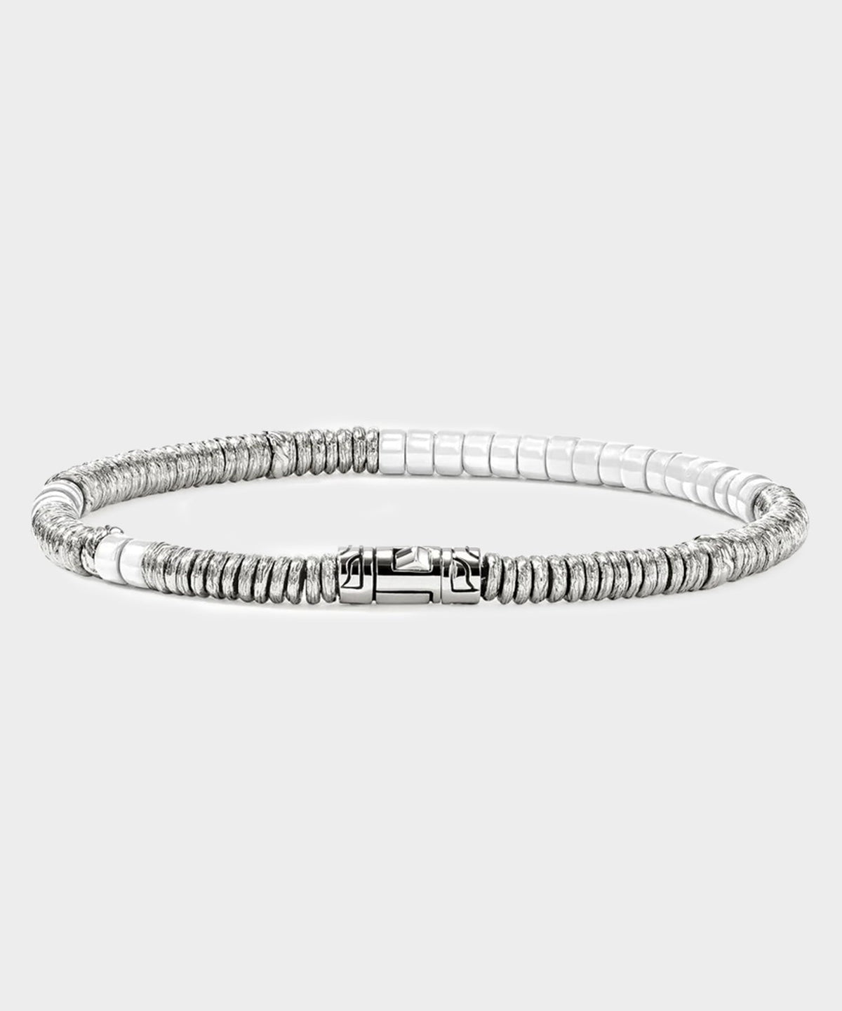 Todd Snyder John Hardy Sterling SIlver Enamel Heishi Bracelet - Silver