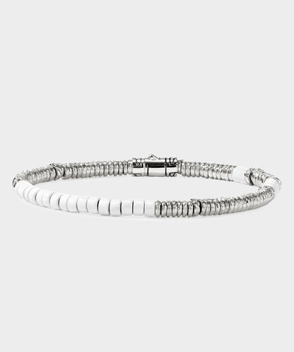 Todd Snyder John Hardy Sterling SIlver Enamel Heishi Bracelet - Silver
