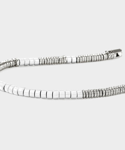 Todd Snyder John Hardy Sterling SIlver Enamel Heishi Bracelet - Silver