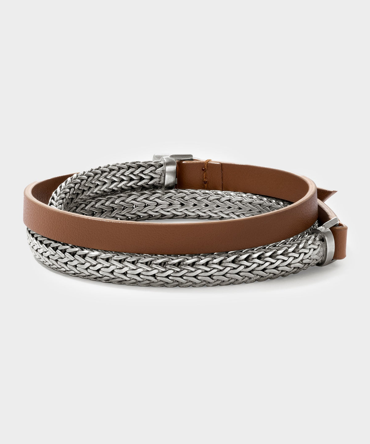 Todd Snyder Todd Snyder x John Hardy Sterling Silver Chain and Leather Bracelet - Silver