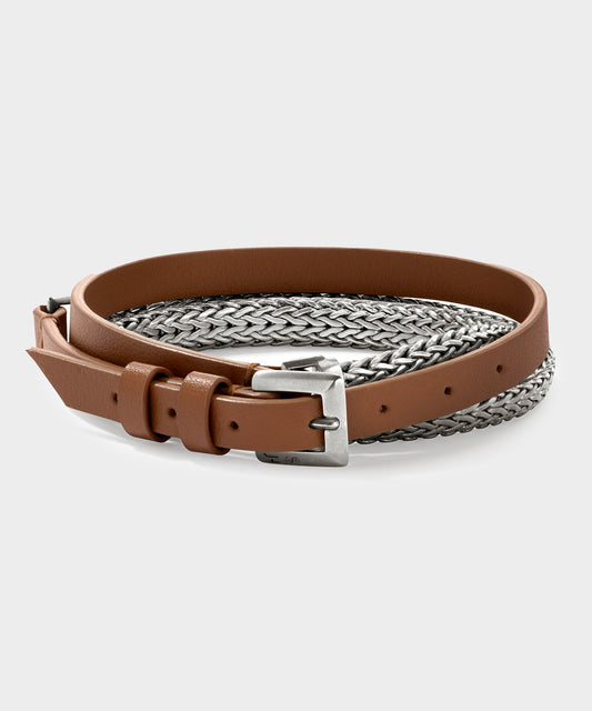 Todd Snyder Todd Snyder x John Hardy Sterling Silver Chain and Leather Bracelet - Silver