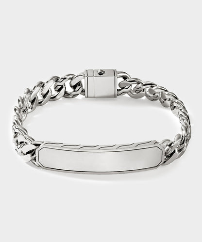 Todd Snyder John Hardy Sterling Silver ID Curb Bracelet, 11MM - Silver