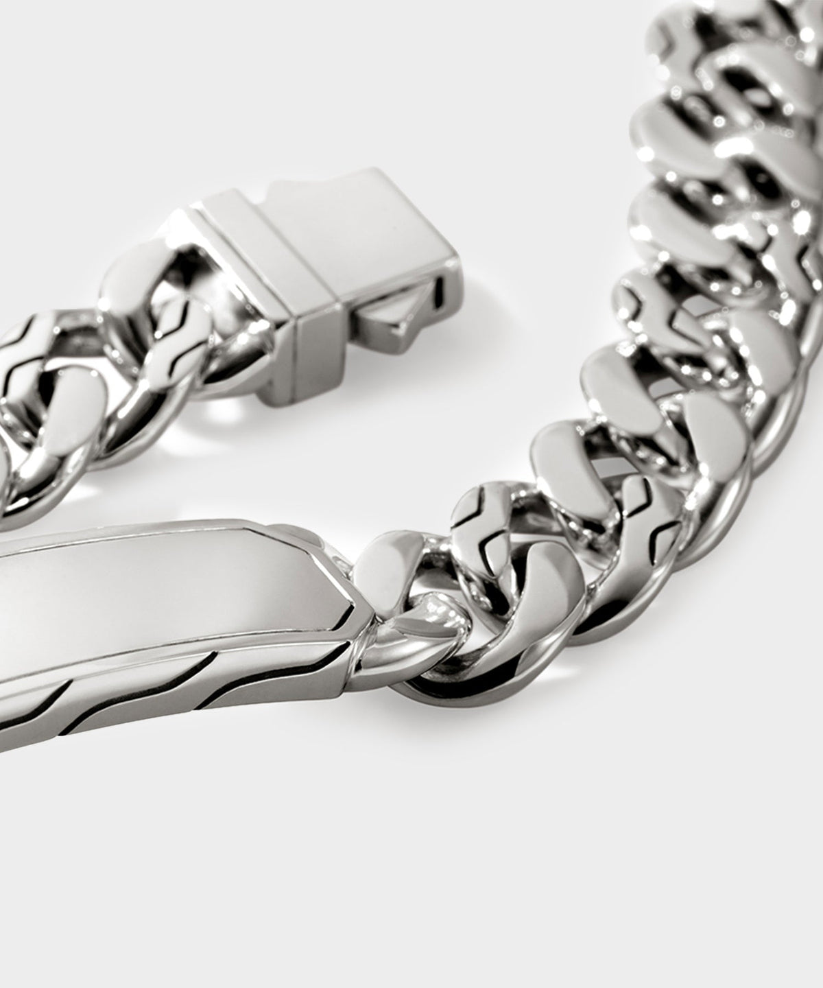 Todd Snyder John Hardy Sterling Silver ID Curb Bracelet, 11MM - Silver