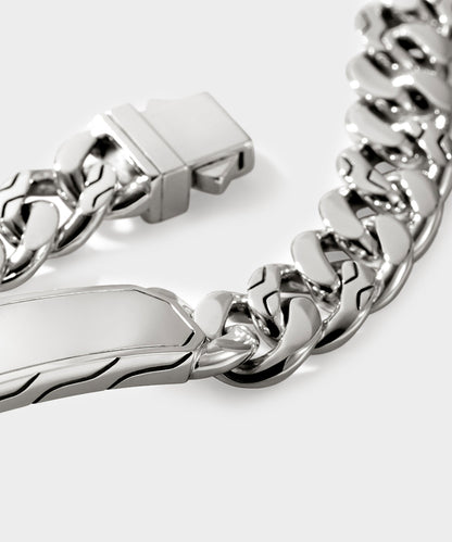 Todd Snyder John Hardy Sterling Silver ID Curb Bracelet, 11MM - Silver