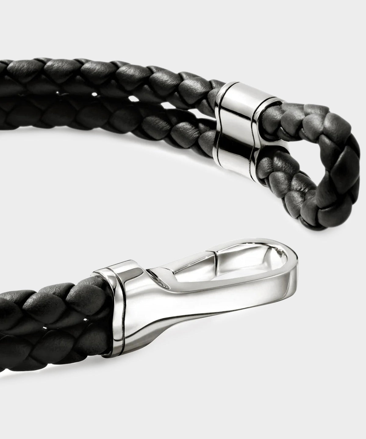 Todd Snyder John Hardy Sterling Silver Leather Double Row Bracelet - Black