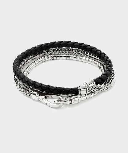 Todd Snyder John Hardy Sterling Silver Heishi Triple Wrap Bracelet - Silver