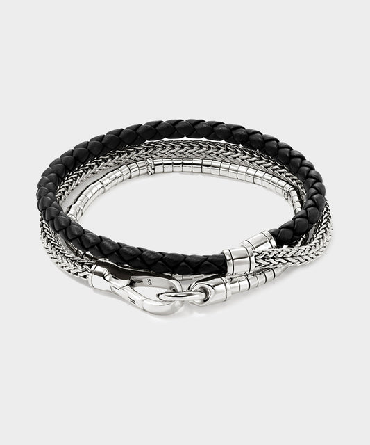Todd Snyder John Hardy Sterling Silver Heishi Triple Wrap Bracelet - Silver