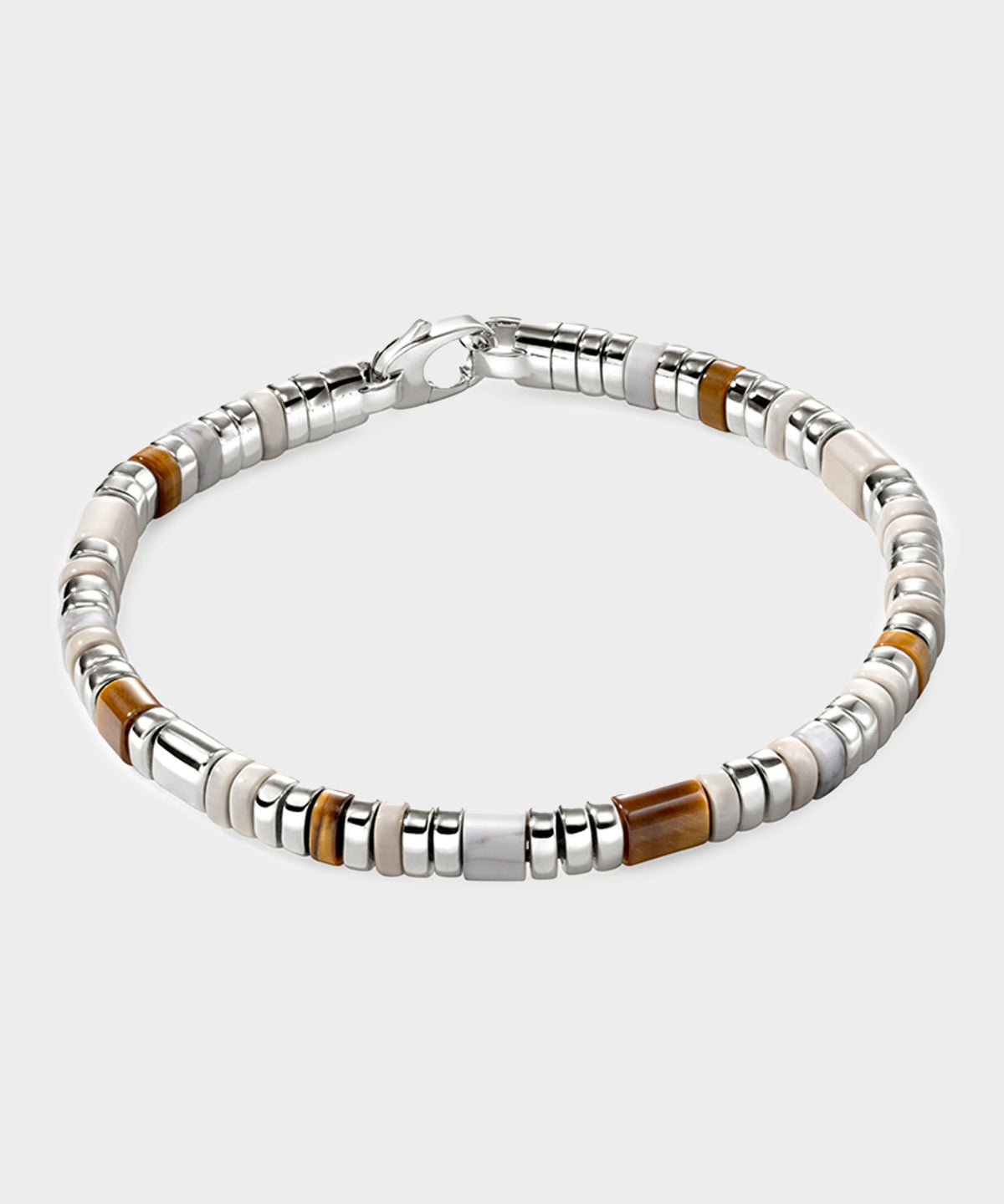 Todd Snyder John Hardy Sterling Silver Tiger Eye Howlite & L Bracelet - Silver