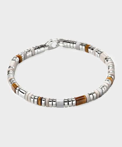 Todd Snyder John Hardy Sterling Silver Tiger Eye Howlite & L Bracelet - Silver