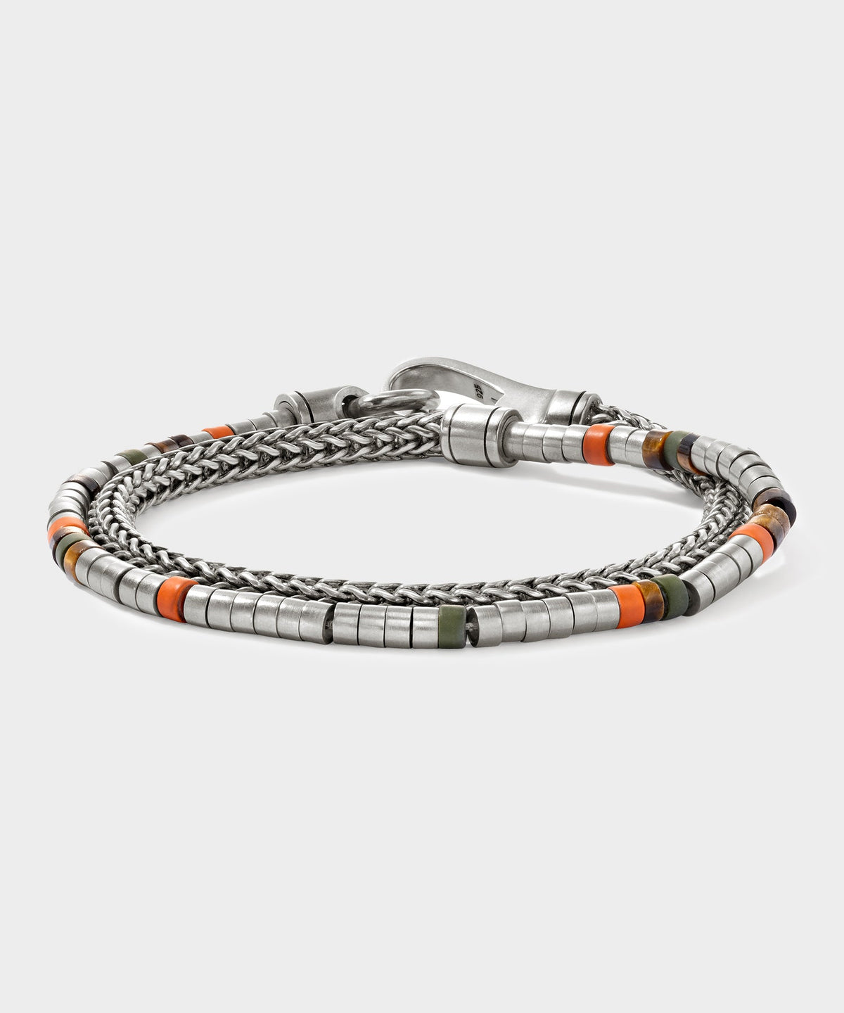 Todd Snyder Todd Snyder x John Hardy Heishi Silver Double Wrap Bracelet - Silver