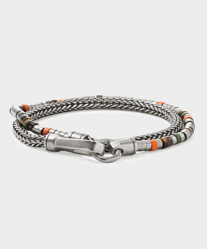 Todd Snyder Todd Snyder x John Hardy Heishi Silver Double Wrap Bracelet - Silver
