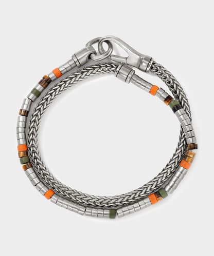 Todd Snyder Todd Snyder x John Hardy Heishi Silver Double Wrap Bracelet - Silver
