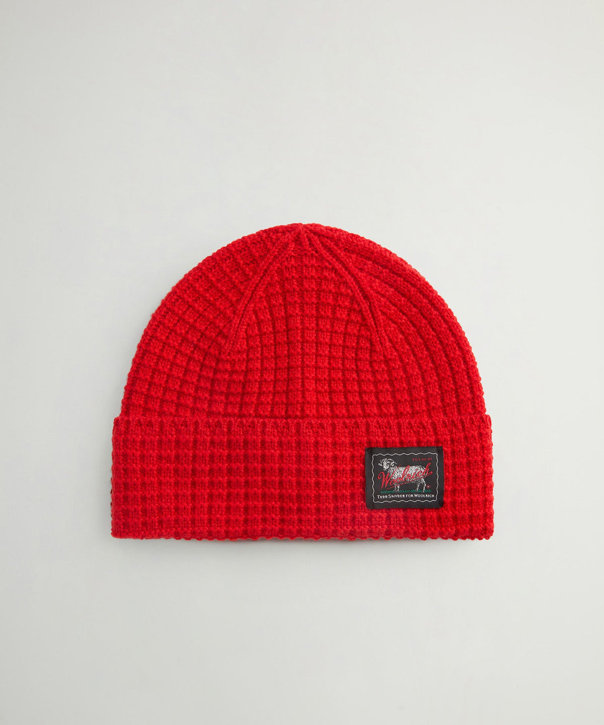 Todd Snyder Todd Snyder x Woolrich Wool-Cashmere Waffle Beanie - Aurora Red